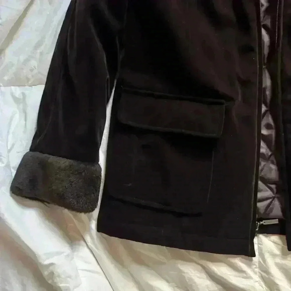 Vintage white stag chocolate brown velour faux fur jacket women’s small boho - Picture 2 of 7